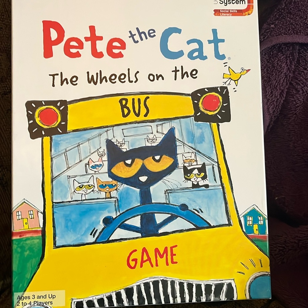 😄Pete the Cat the wheels on the bus game